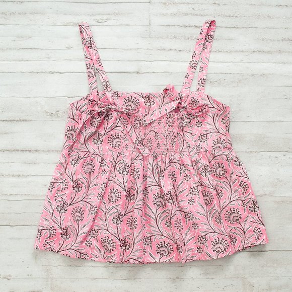 NWT J. Crew Tie-shoulder Tank Top in Ratti Coral Vines size 10 - Picture 5 of 11